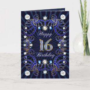 Carte de 16ème anniversaire avec des masses de bij