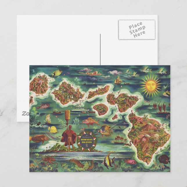 Carte de 1950 Dole de Hawaii Joseph Feher Oil Pain (Devant / Derrière)