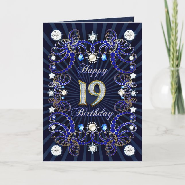 Carte de 19ème anniversaire avec des masses de bij (Devant)
