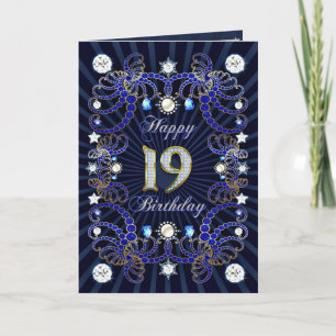 Carte de 19ème anniversaire avec des masses de bij