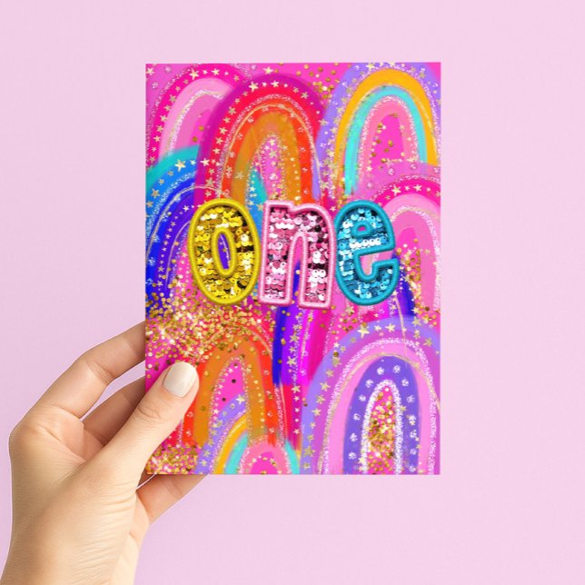 Carte de 1er anniversaire pour filles Joyeux anniv (Créateur téléchargé)