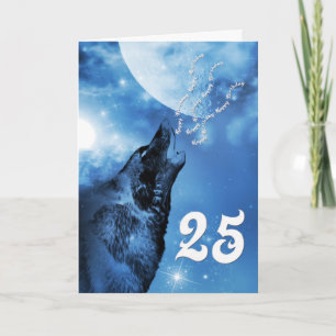 Carte de 25e anniversaire de loup fantôme