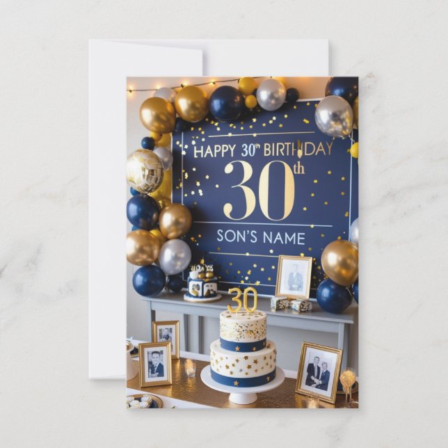 carte de 30e anniversaire de son (Devant)