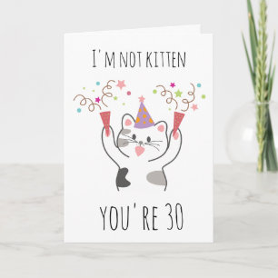 carte de 30e anniversaire du chat