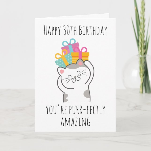 carte de 30e anniversaire du chat (Devant)