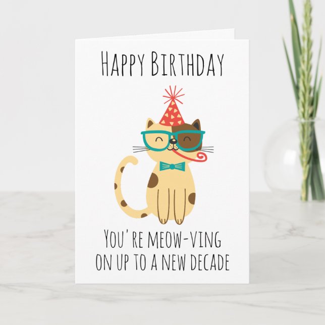 carte de 30e anniversaire du chat (Devant)