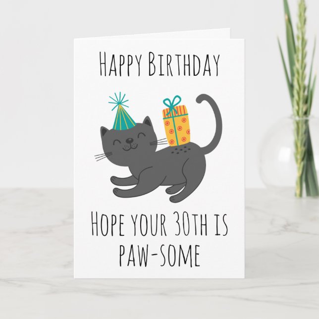carte de 30e anniversaire du chat (Devant)