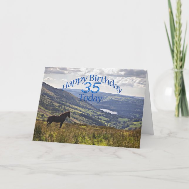 Carte de 35e anniversaire pour le cheval et le pay (Devant)