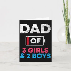 Carte De 3 filles et 2 garçons batterie faible Papa Fath