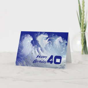 Carte de 40e anniversaire avec des chevaux sauvage