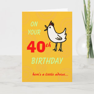 Carte de 40e anniversaire du poulet du printemps