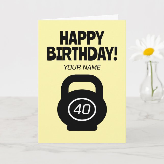 Carte de 40e anniversaire mignonne pour les passio (Petite plante)