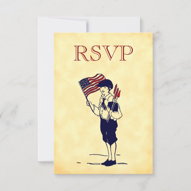 Carte de 4 juillet Vintage RSVP personnalisée (Devant)