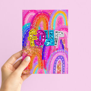 Carte de 4e anniversaire Joyeux Anniversaire Fille