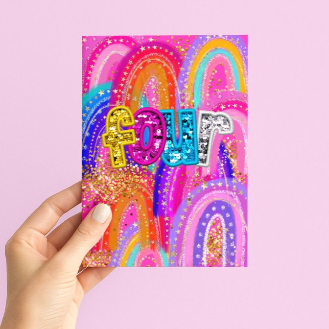 Carte de 4e anniversaire Joyeux Anniversaire Fille (Créateur téléchargé)