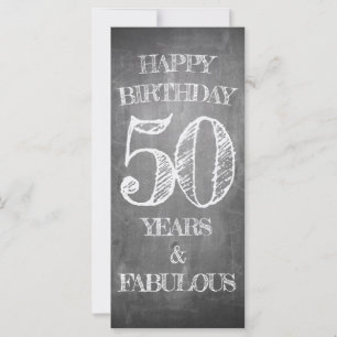 Carte de 50 ans de style tableau noir