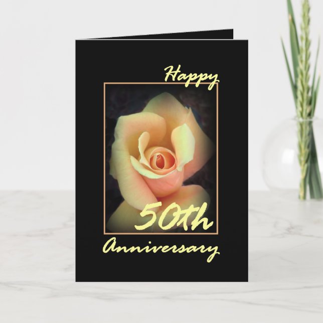Carte de 50e anniversaire de mariage avec bourgeon (Devant)
