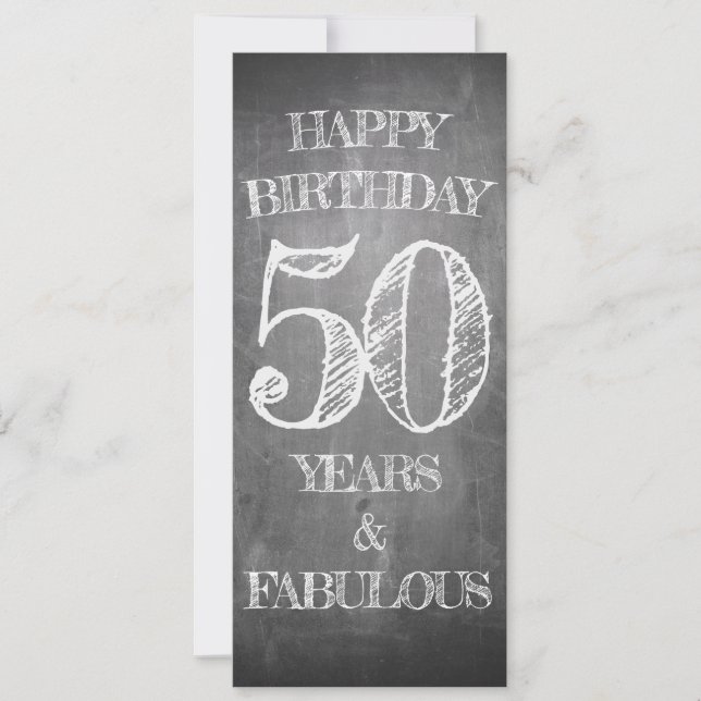 Carte de 50e anniversaire de style tableau noir (Devant)