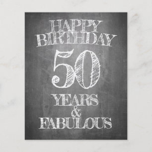 Carte de 50e anniversaire de style tableau noir