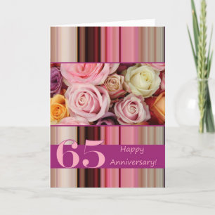 Carte de 65e anniversaire de mariage - Rayure de r