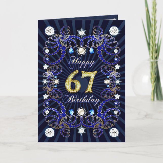 Carte de 67ème anniversaire avec des masses de bij (Devant)