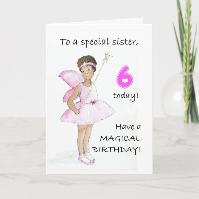 Carte de 6e anniversaire pour une soeur (Devant)