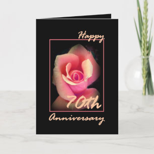 Carte de 70e anniversaire de mariage avec bourgeon
