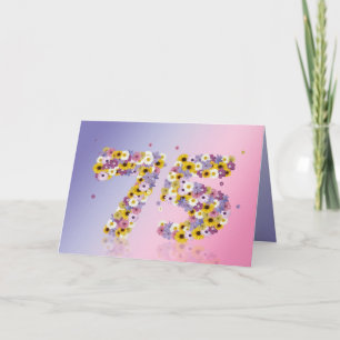 Carte de 75e anniversaire avec lettres fleuries