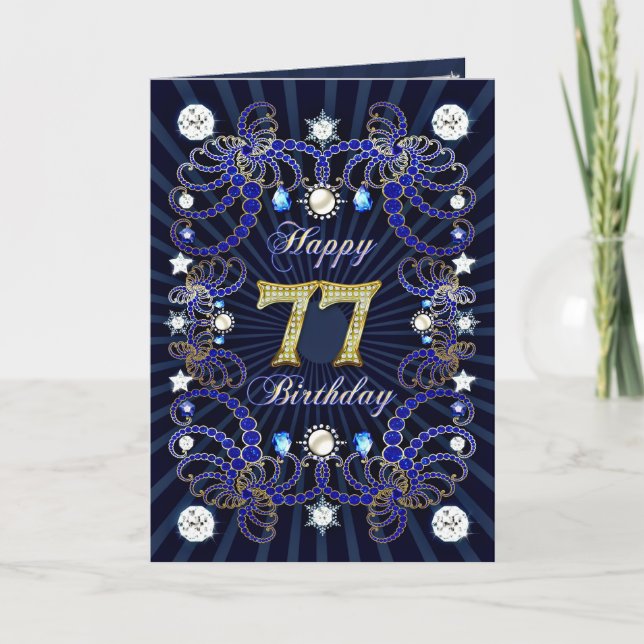 Carte de 77ème anniversaire avec des masses de bij (Devant)