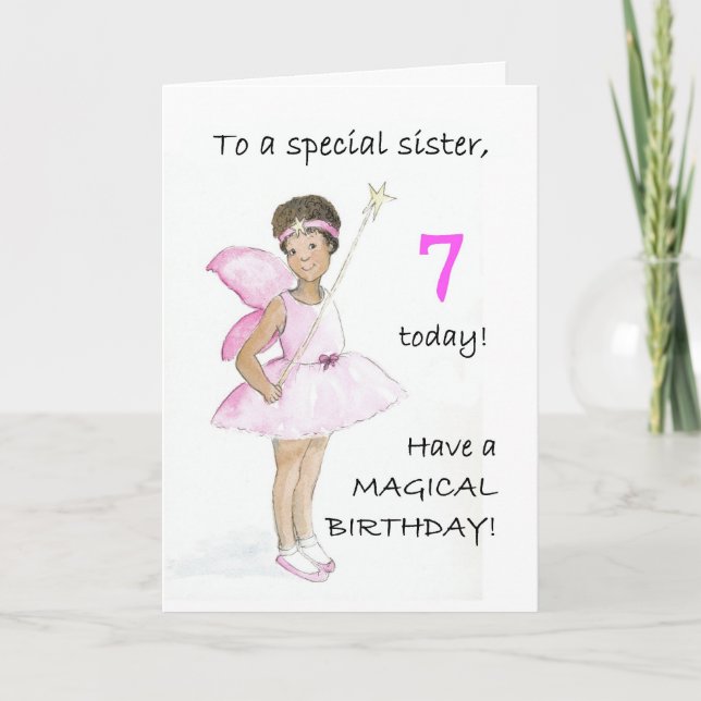Carte de 7e anniversaire pour une soeur (Devant)