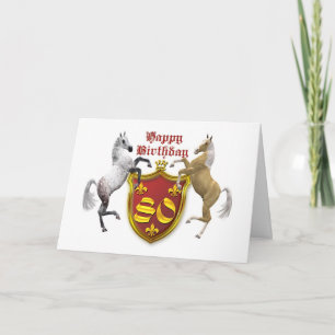 Carte de 80e anniversaire avec un blason