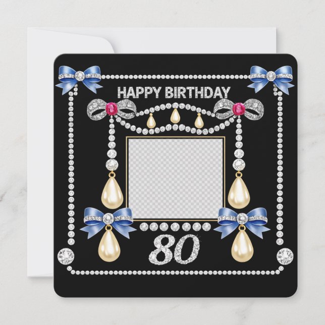 Carte de 80e anniversaire inspirée de la royauté T (Devant)