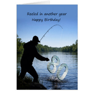 Carte de 80e anniversaire pour pêcheur