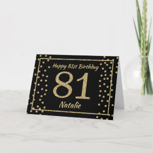 Carte de 81e anniversaire avec confettis pailletés