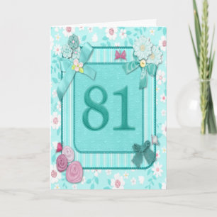 Carte de 81e anniversaire avec fleurs