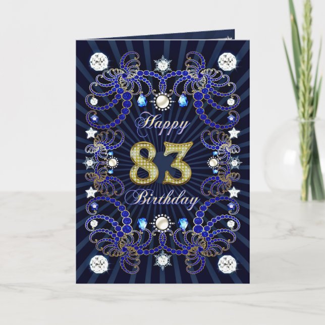 Carte de 83ème anniversaire avec des masses de bij (Devant)