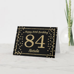 Carte de 84e anniversaire avec confettis pailletés