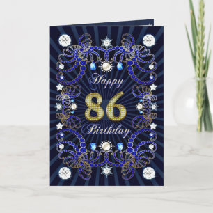 Carte de 86ème anniversaire avec des masses de bij