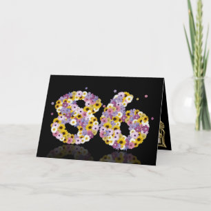 Carte de 86ème anniversaire avec lettres fleuries
