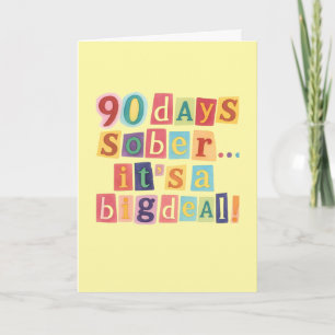 carte de 90 jours de sobriété avec enveloppe 5x7