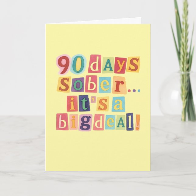 carte de 90 jours de sobriété avec enveloppe 5x7 (Devant)