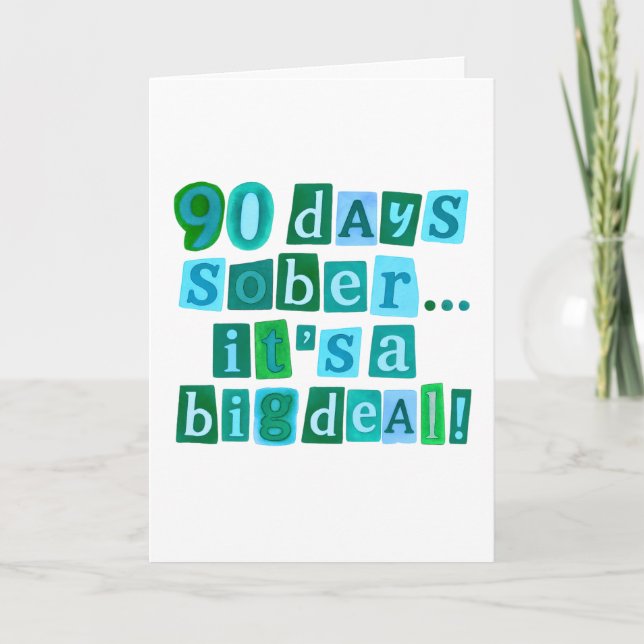 carte de 90 jours de sobriété avec enveloppe 5x7 (Devant)