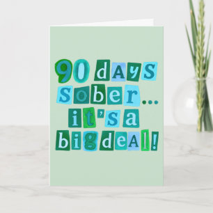 carte de 90 jours de sobriété avec enveloppe 5x7