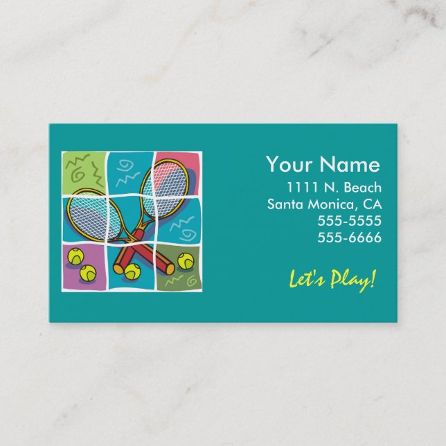 Carte de "affaires" de tennis (Devant)