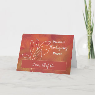 Carte De All Us Business Group Thanksgiving Chaud