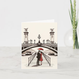Carte de amour romantique parisienne - Célébrez vo
