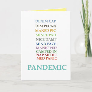 Carte de anagrammes « Je t'aime en temps de pandém