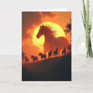 Carte de Anniversaire Cheval Cosmique Magique