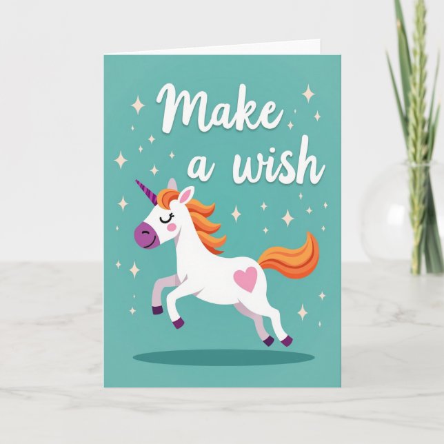 Carte de Anniversaire Équestre Magique (Devant)