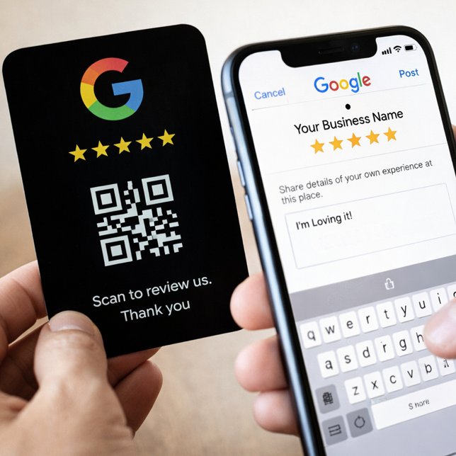 Carte de avis Google professionnelle avec code QR (Créateur téléchargé)
